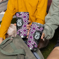 Purple Taniko Motif Aotearoa Manaia and Silver Fern Tumbler Cup