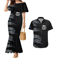 Custom New Zealand Football-Towards World Cup 2026 Couples Matching Mermaid Dress and Hawaiian Shirt LT03 Black - Polynesian Pride