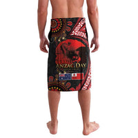 Tonga and Australia ANZAC Day Lavalava Aboriginal and Ngatu Art Pattern - Gallipoli Lest We Forget