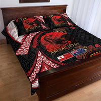 Tonga and Australia ANZAC Day Quilt Bed Set Aboriginal and Ngatu Art Pattern - Gallipoli Lest We Forget