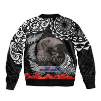 New Zealand and Cook Islands ANZAC Day Bomber Jacket Gallipoli Lest We Forget Tatau Art Tribal and Maori Tattoo with Fern LT03 - Polynesian Pride