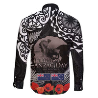 New Zealand and Cook Islands ANZAC Day Family Matching Short Sleeve Bodycon Dress and Hawaiian Shirt Gallipoli Lest We Forget Tatau Art Tribal and Maori Tattoo with Fern LT03 - Polynesian Pride