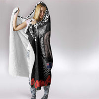 New Zealand and Cook Islands ANZAC Day Hooded Blanket Gallipoli Lest We Forget Tatau Art Tribal and Maori Tattoo with Fern LT03 - Polynesian Pride