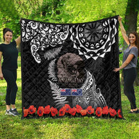 New Zealand and Cook Islands ANZAC Day Quilt Gallipoli Lest We Forget Tatau Art Tribal and Maori Tattoo with Fern LT03 - Polynesian Pride
