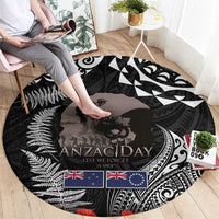 New Zealand and Cook Islands ANZAC Day Round Carpet Gallipoli Lest We Forget Tatau Art Tribal and Maori Tattoo with Fern LT03 - Polynesian Pride