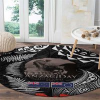New Zealand and Cook Islands ANZAC Day Round Carpet Gallipoli Lest We Forget Tatau Art Tribal and Maori Tattoo with Fern LT03 - Polynesian Pride