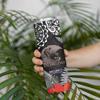 New Zealand and Cook Islands ANZAC Day Skinny Tumbler Gallipoli Lest We Forget Tatau Art Tribal and Maori Tattoo with Fern LT03 - Polynesian Pride