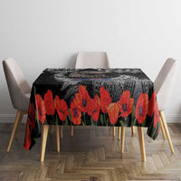 New Zealand and Cook Islands ANZAC Day Tablecloth Gallipoli Lest We Forget Tatau Art Tribal and Maori Tattoo with Fern
