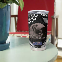 New Zealand and Cook Islands ANZAC Day Tumbler Cup Gallipoli Lest We Forget Tatau Art Tribal and Maori Tattoo with Fern LT03 - Polynesian Pride