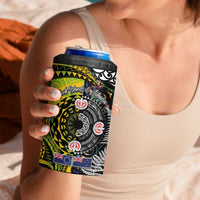New Zealand and Cook Islands Together 4 in 1 Can Cooler Tumbler Tatau Art Tribal Pattern-Maori Tattoo with Fern and Paua Shell LT03 - Polynesian Pride