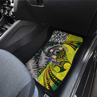 New Zealand and Cook Islands Together Car Mats Tatau Art Tribal Pattern-Maori Tattoo with Fern and Paua Shell