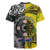 New Zealand and Cook Islands Together Rugby Jersey Tatau Art Tribal Pattern-Maori Tattoo with Fern and Paua Shell