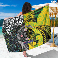 New Zealand and Cook Islands Together Sarong Tatau Art Tribal Pattern-Maori Tattoo with Fern and Paua Shell