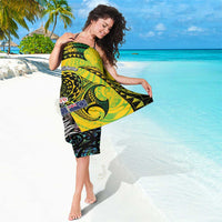 New Zealand and Cook Islands Together Sarong Tatau Art Tribal Pattern-Maori Tattoo with Fern and Paua Shell