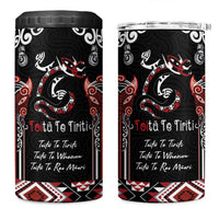 Aotearoa Toitu Te Tiriti-Maori Taniwha 4 in 1 Can Cooler Tumbler Toitu Te Whenua Toitu Te Reo Maori