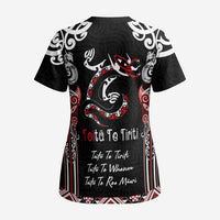 Aotearoa Toitu Te Tiriti-Maori Taniwha Scrub Top Toitu Te Whenua Toitu Te Reo Maori LT03 - Polynesian Pride