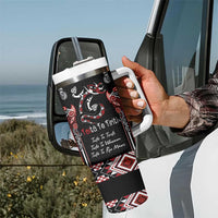 Aotearoa Toitu Te Tiriti-Maori Taniwha Tumbler With Handle Toitu Te Whenua Toitu Te Reo Maori