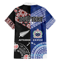 Personalised Aotearoa and Samoa Together Hawaiian Shirt Tatau Art Tattoos-Taniko and Tukutuku with Maori Pattern