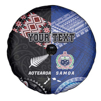 Personalised Aotearoa and Samoa Together Spare Tire Cover Tatau Art Tattoos-Taniko and Tukutuku with Maori Pattern