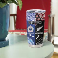 Personalised Aotearoa and Samoa Together Tumbler Cup Tatau Art Tattoos-Taniko and Tukutuku with Maori Pattern