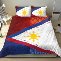 Philippines National Flag Day Bedding Set Polynesian and Yakan Tattoo Brush Style