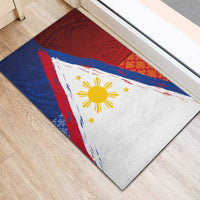 Philippines National Flag Day Rubber Doormat Polynesian and Yakan Tattoo Brush Style