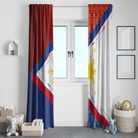 Philippines National Flag Day Window Curtain Polynesian and Yakan Tattoo Brush Style