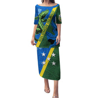 Solomon Island Crocodile and Shark Family Matching Puletasi and Hawaiian Shirt Polynesian Pattern