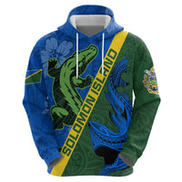 Solomon Island Crocodile and Shark Hoodie Polynesian Pattern