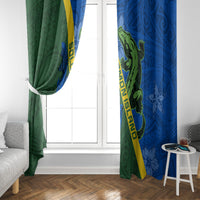 Solomon Island Crocodile and Shark Window Curtain Polynesian Pattern