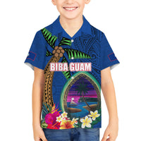 Guam Liberation Day 80th Anniversary Hawaiian Shirt Palm Tree and Seal Artwork Hibiscus Polynesian Pattern LT03 - Polynesian Pride