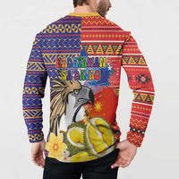 Philippines Kadayawan Button Sweatshirt Filipino Eagle Durian with Polynesian and Igorots Pattern