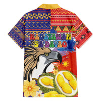 Philippines Kadayawan Family Matching Off The Shoulder Long Sleeve Dress and Hawaiian Shirt Filipino Eagle Durian with Polynesian and Igorots Pattern