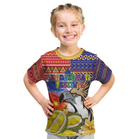 Philippines Kadayawan Kid T Shirt Filipino Eagle Durian with Polynesian and Igorots Pattern