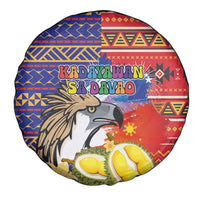 Philippines Kadayawan Spare Tire Cover Filipino Eagle Durian with Polynesian and Igorots Pattern