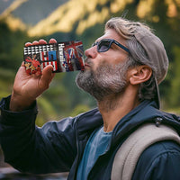 Hawaii Statehood Day 4 in 1 Can Cooler Tumbler 50th state of the United States Kakau Tattoos and Hibiscus Grunge - Polynesian Pride
