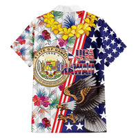 Hawaii and United States Together Family Matching Puletasi and Hawaiian Shirt Seal of Hawaii and Bald Eagle LT03 - Polynesian Pride