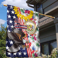 Hawaii and United States Together Garden Flag Seal of Hawaii and Bald Eagle - Polynesian Pride