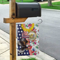 Hawaii and United States Together Garden Flag Seal of Hawaii and Bald Eagle - Polynesian Pride