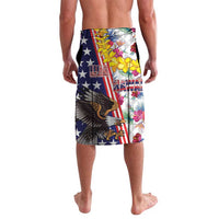 Hawaii and United States Together Lavalava Seal of Hawaii and Bald Eagle - Polynesian Pride