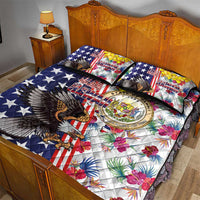 Hawaii and United States Together Quilt Bed Set Seal of Hawaii and Bald Eagle - Polynesian Pride
