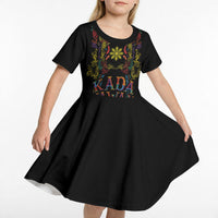 Philippines Kadayawan Festival Kid Short Sleeve Dress Polynesian Tribal Art Barong Style LT03 - Polynesian Pride