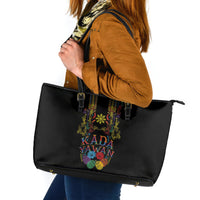 Philippines Kadayawan Festival Leather Tote Bag Polynesian Tribal Art Barong Style