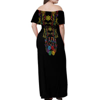 Philippines Kadayawan Festival Off Shoulder Maxi Dress Polynesian Tribal Art Barong Style LT03 - Polynesian Pride