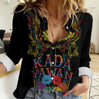 Philippines Kadayawan Festival Women Casual Shirt Polynesian Tribal Art Barong Style