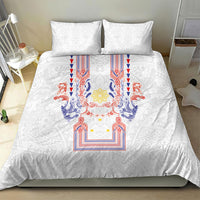 Philippines Barong Style Bedding Set Polynesian Kakau Art Tattoos with Tribal Filipino Sun