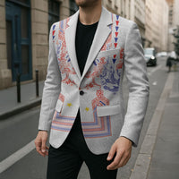 Philippines Barong Style Blazer Polynesian Kakau Art Tattoos with Tribal Filipino Sun LT03 - Polynesian Pride
