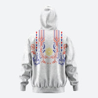 Philippines Barong Style Hoodie Polynesian Kakau Art Tattoos with Tribal Filipino Sun