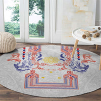Philippines Barong Style Round Carpet Polynesian Kakau Art Tattoos with Tribal Filipino Sun