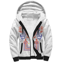 Philippines Barong Style Sherpa Hoodie Polynesian Kakau Art Tattoos with Tribal Filipino Sun